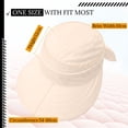 thumbnail image 5 of AirLoni Sun Hats For Women UPF50+ 2 In 1 Zipper Removable Top Ponytail Hat Adjustable Bow Decor Foldable Washable Quick Dry Summer Visor Hats For Women Summer Hats Beige,One Size, 5 of 5