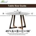 thumbnail image 2 of GFDYREE Round Vinyl Fitted Tablecloth with Flannel Backing Elastic Edge Plastic Table Cover Waterproof Table Cloth Stain-Resistant Wipeable for 45"-56" Round Table, 2 of 7