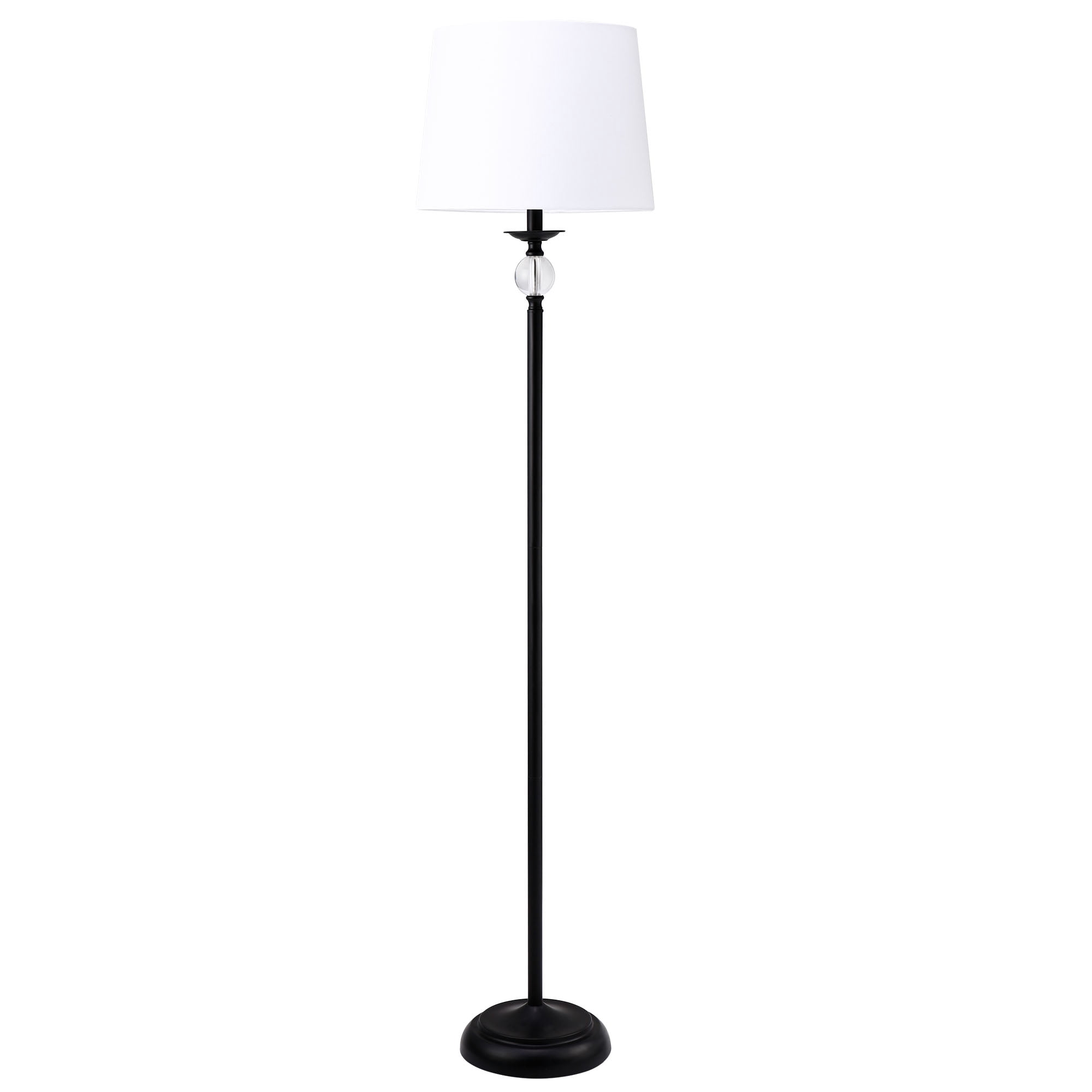 Wayshire Modern Floor Lamp and 2 Table Lamps, 100W 57 inch Standing Lamp and 60W 18 inch Desk Lamp Pair with Glass Bulbs for Bedroom Night Stand, TC Fabric Shade, Set of 3