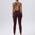 thumbnail image 4 of TMOYZQ One Piece Jumpsuit for Women Yoga Bodycon Ribbed Jumpsuit Workout Sleeveless Backless Rompers with Tummy Control Bodysuits, 4 of 9