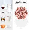 thumbnail image 6 of Honeii Tomatoes print Leather Coaster Set of 4, ideal for safeguarding your furniture from drinks spills and effortless cleanup-Hexagon, 6 of 6