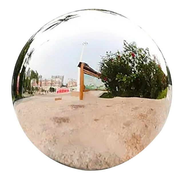 KONTONTY Silver Reflective Gazing Globe Stainless Steel Photography Prop Garden 1Set