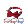 thumbnail image 1 of 1pc Random Color Pet Bowknot Buckle Cat Collar, 1 of 5