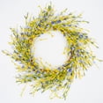 thumbnail image 3 of 22" Periwinkle and Yellow Buttercup Wreath, 3 of 6