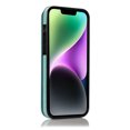 thumbnail image 5 of Compatible With iPhone 14 Phone Case Back Double-buckle Knurling Design Card Pocket Kickstand PU Leather Shock-absorbent Anti-Fingerprint Lightweight Phone Cover,Mint, 5 of 9