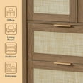 thumbnail image 3 of ARKANTOS 7 Drawer Rattan Dresser,Wood Storage Closet,Bohemian Chest of Drawers for Bedroom,Classic Walnut, 3 of 8