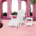 thumbnail image 3 of Pipopa Outdoor Folding HDPE Adirondack Chair Set of 2 with Cup Holder,All-Weather Patio Chair for Garden,Backyard,Pool,White, 3 of 8
