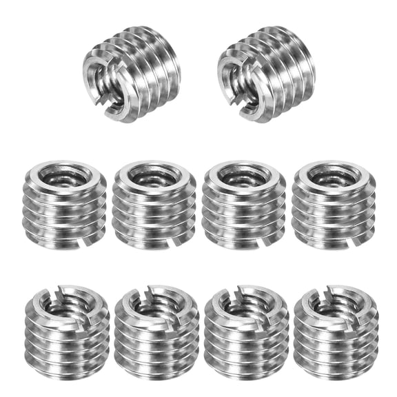 Uxcell 10-Pcs Thread Adapters Sleeve Reducing Nut M10x1.5 Male to M6x1 Female 8mm H Nut Screw Reducer