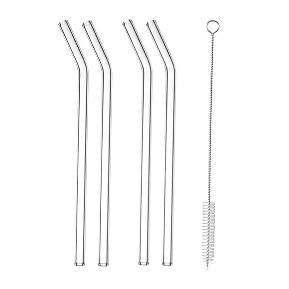 4 Uds pajitas de vidrio pajitas de batido de vidrio pajitas de vidrio transparente pajitas de vaso reutilizables para el hogar regalo de niñas té de b Estilo B