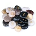 thumbnail image 2 of Masteelf 25pcs Natural Engraved Rune Stones Pebble Sets Fortune Telling Divination Stones (Random Color), 2 of 8