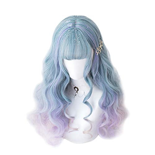Purple and teal wig online