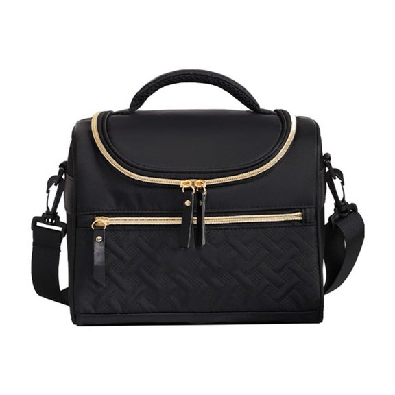 Lunch Bag For Women/Men Large Insulated Lunch Box With Adjustable Shoulder Strap Black