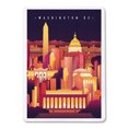thumbnail image 2 of Washington DC, Neon Skyline, Lantern Press, Premium Playing Cards, 52 Card Deck with Jokers, USA Made, 2 of 5