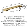 thumbnail image 3 of Amerock Composite 6-5/16 inch (160mm) Center-to-Center Champagne Bronze Cabinet Pull, 25 Pack, 3 of 4