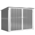 thumbnail image 1 of Outsunny Outdoor Steel Storage Shed Garbage Can Organizer, Light Grey, 1 of 10