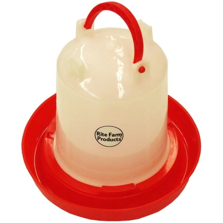 SMALL RITE FARM PRODUCTS HD 1 QUART/32 OZ CHICKEN WATERER & HANDLE POULTRY