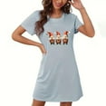 thumbnail image 4 of Sakmal Blue Moomoo Nightgowns Women Cute Cloud-Like Oversized Christmas Sleepwear Short Crew Neck Short Sleeve Santa Claus Print Nightgowns S-2XL, 4 of 4