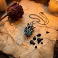 thumbnail image 4 of Fiaya Women Gothic Heart Pendant Necklace Anatomical Cage Chain Dark Romance Jewelry for Halloween Party Statement Choker Blue, 4 of 8