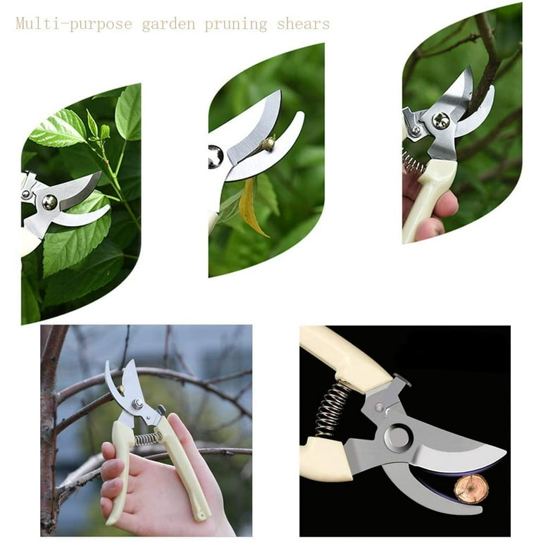 Scissors gardening tools ，2 Pack Garden Pruning Shears Stainless Steel  Blades Handheld Pruners Set for cut floral,tree and flower stem, handheld