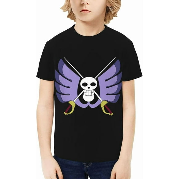 One Piece Anime Boys Girls 3D Graphic Printed T-Shirt Crewneck Short Sleeve Tees Kids Novelty Shirts 6-14 Years