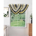 thumbnail image 2 of Waterfall Valances for Windows, Yellow Black Stripe Kitchen Sheer Valance Curtains, Modern Abstract Art Coarse Striped Rod Pocket Elegant Swag Valances for Living Room Bedroom, 47.2"x38.5", 3 Panel, 2 of 8