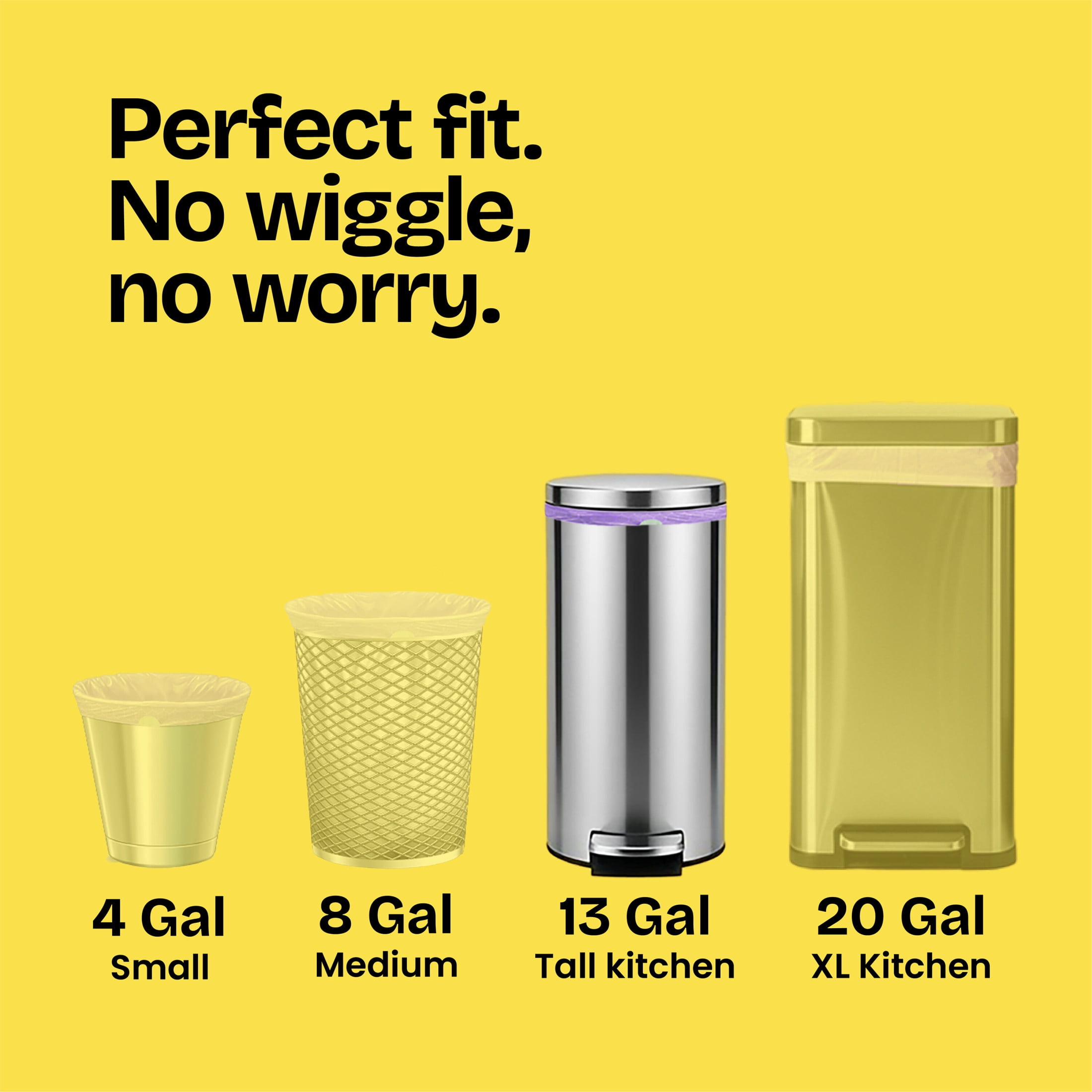 Glad ForceFlex Tall Kitchen Drawstring Trash Bags, 13 Gallon, Purple, Moonlight Breeze, 120 Count