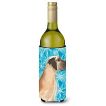 Carolines Treasures BB9454LITERK Fawn Natural Great Dane Winter Wine Bottle Beverge Insulator Hugger  Wine Bottle
