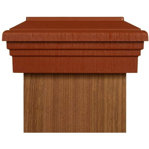 6x6 Post Cap  │ Cedar Color Flat Top
