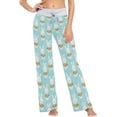 thumbnail image 2 of FREEAMG Chic Lifelike Floral Pattern Drawstring Lounge Wide Leg Pajama Sleepwear Bottom, 2 of 5