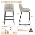 thumbnail image 3 of Dycanpo 26" Counter Height Bar Stools Set of 2, Faux Leather 2.5" Cushion, Beige Gray, 3 of 7