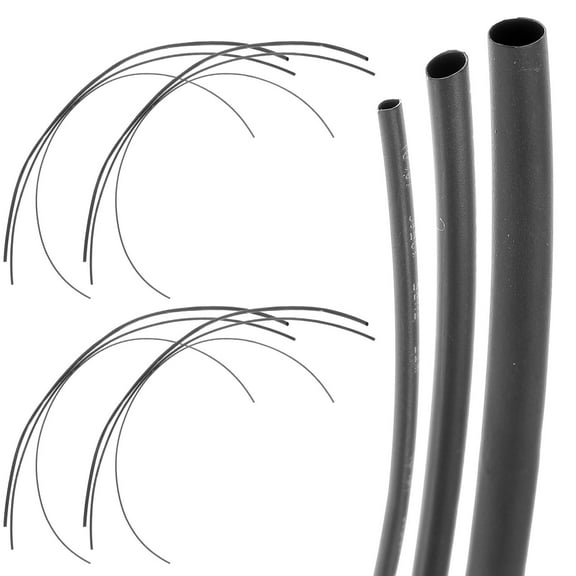 Hemoton 15pcs Heat Shrink Tubing for Home Use Black Rubber Sheet Material Electrical Wire Cable Insulation