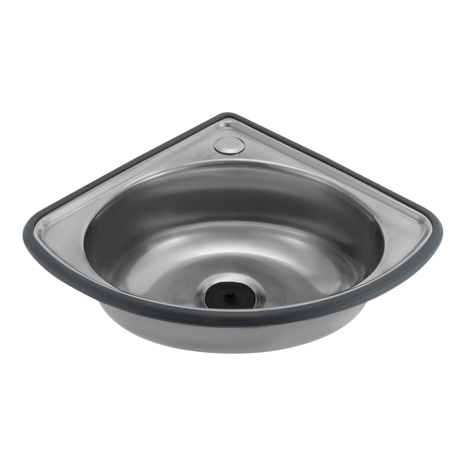 Stainless Steel Bathroom Sink with Unique Fan-Shaped Design, Modern Industrial Style, Anti-Rust, Space-Saving, Round Single Bowl for Bathroom or Kitchen Use