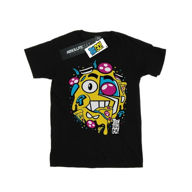 DC Comics T-Shirt Boyfriend en Coton pour Femmes Adolescentes Titans Go Pizza Face