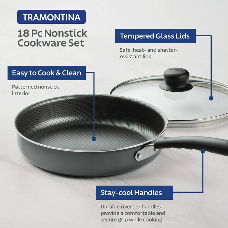 Tramontina Primaware 15 pc Nonstick Cookware Set - Storm, 80143/034DS