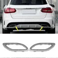 thumbnail image 2 of 2PCS Metal Rear Exhaust Pipe Decor Covers for Mercedes Benz W177 W238 E W205 C Class Models 2058852221 2058852321, 2 of 5