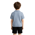 thumbnail image 6 of Toddler Boys Short Sleeve Knit Polo Shirt Ribbed Sweater Top Collared Pullover Button Placket Casual Regular Fit School Uniform, 6 of 6