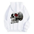thumbnail image 4 of Mens Hoodie Sweatshirt Halloween Skull Graphic Loose Hooded Mens Casual Clothing,White,S, 4 of 4