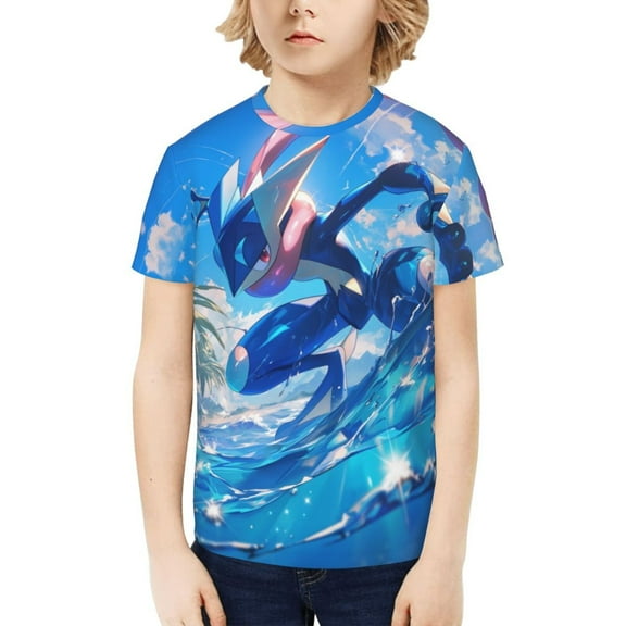 Greninja Boys Girls Teens T Shirt Graphic Print Casual Short Sleeve Funny Top Tees Shirt for Youth Kids