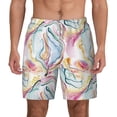 thumbnail image 2 of Goofa Abstract Marble Texture Printed Men's Swim Trunks Board Shorts Quick Dry Mens Swimming Trunks with Compression Liner,Breathable Fit Hawaii Beach Shorts-X-Large, 2 of 9