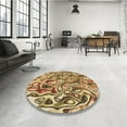 thumbnail image 4 of Ahgly Company Machine Washable Indoor Square Transitional Yellow Orange Area Rugs, 7' Square, 4 of 7
