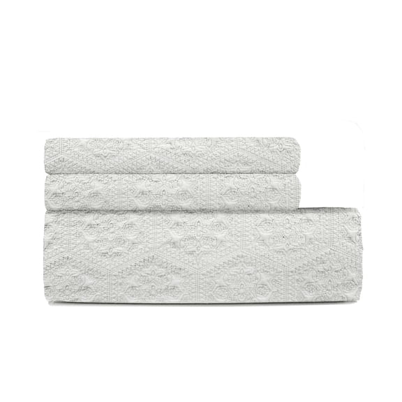Ensemble de courtepointes en coton Johnson Home Persian Hexagon Ivory