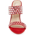 thumbnail image 4 of Lauren Lorraine Bing Mirror Mule Formal Prom Pump Open Toe Stiletto Mule Heels (Red, 6.5), 4 of 5