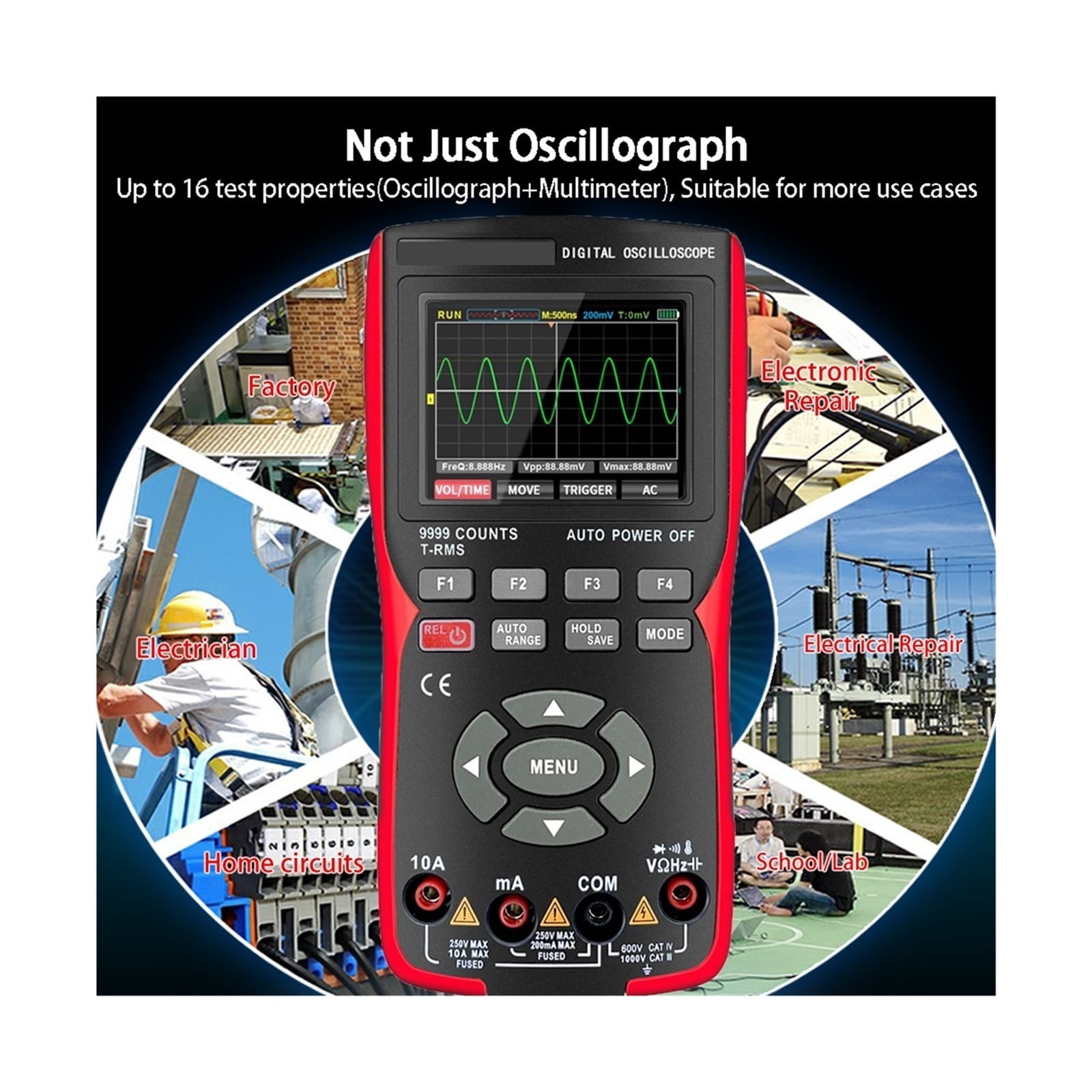 Digital Oscilloscope Handheld Multimeter Auto Current Voltage Capacitor Electronic Components Tester ,Professional Designed