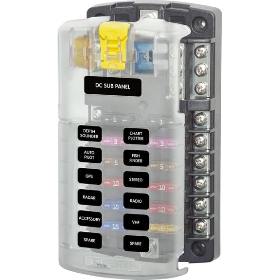 Compatible with 5026 ST Blade Fuse Block 12 Circuit with Ground and Cover, 100 Amps