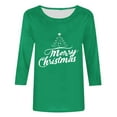 thumbnail image 5 of LEKWK Snowflake Shirts for Women Merry Xmas Crew Neck 3/4 Sleeve Tops Holiday Teacher Shirts Holiday Merry and Bright Sweater Women, 5 of 5