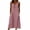 A47-Pink, variant on Sokhug Midi Dresses for Women Sleeveless Cotton Blend Round Neck Button Detail A Line Dress Side Pockets Solid Color Casual Dresses