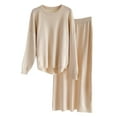 thumbnail image 1 of Womens Skirts for Fall Solid Long Sleeve Casual Knitted Skirt Set, 1 of 5