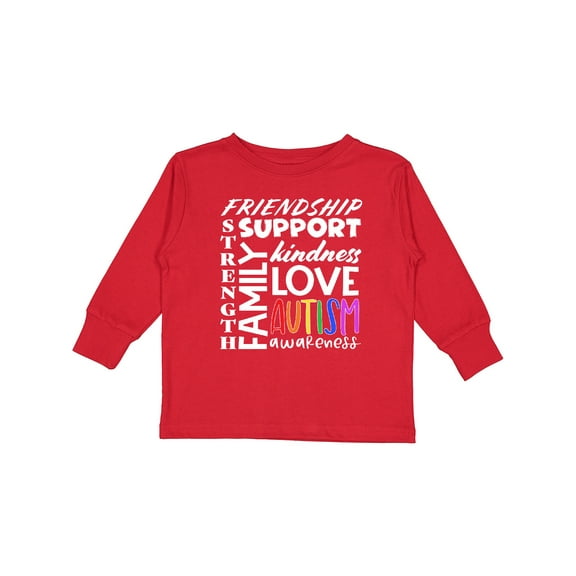Inktastic Autism Awareness Love, Friendship, Support Boys or Girls Long Sleeve Toddler T-Shirt