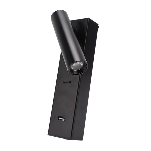 LED Wall Reading Light, USB 5V 2A Black LED Wall Lamp For Home