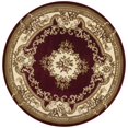 thumbnail image 6 of 7' Round Red or Ivory Floral Bordered Indoor Area Rug, 6 of 6